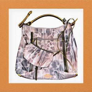 MZ WALLACE👜Brown & Grey Leopard Print Bag w/ matching wristlet, 9 Pockets, NWOT
